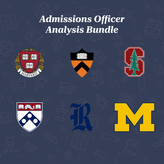 Admissions Officer Analysis of 8 Accepted Applications from Harvard, Princeton, Stanford, Penn, Rice and UMich